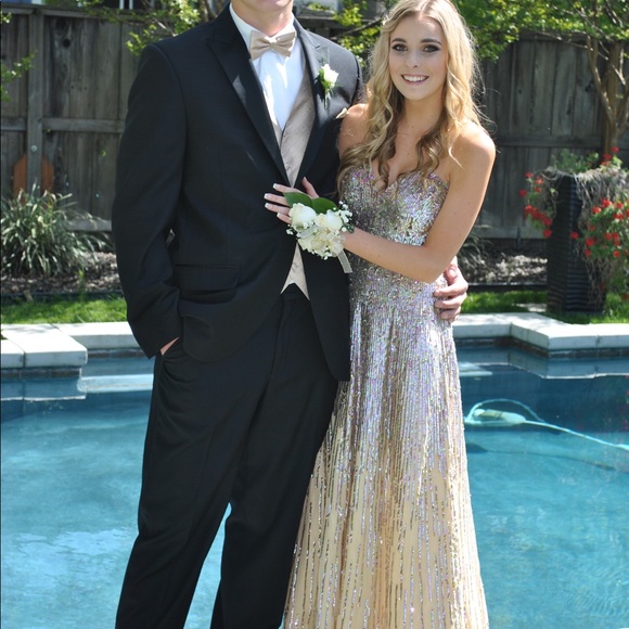 La Femme Dresses & Skirts - PROM DRESS - silver sequin gown